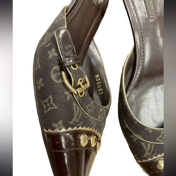 Louis Vuitton Dark Brown Monogram Mules - Picture 4 of 4